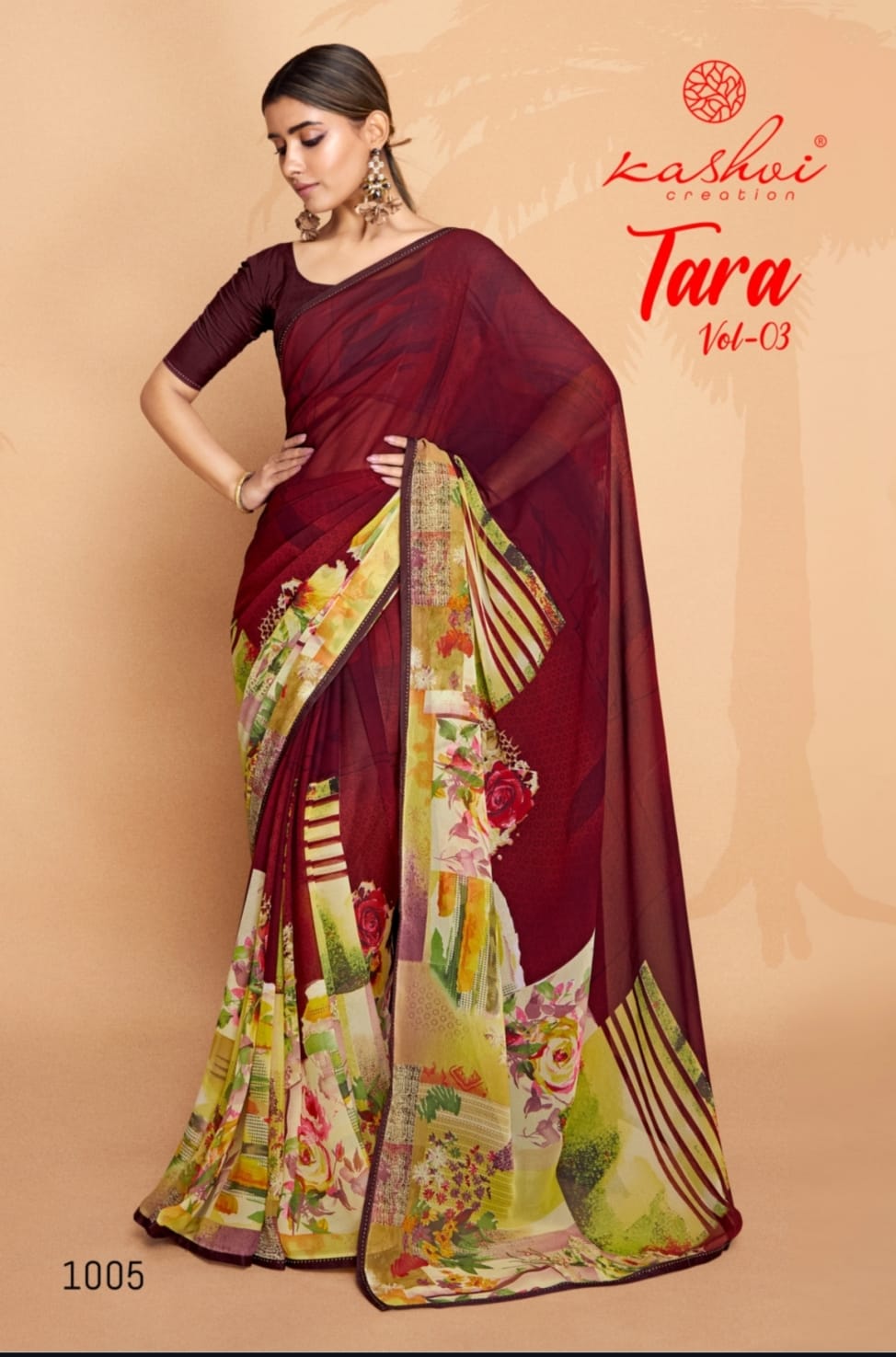 Tara Vol 03 By Kashvi Weightless Printed Sarees Wholesale Price In Surat
